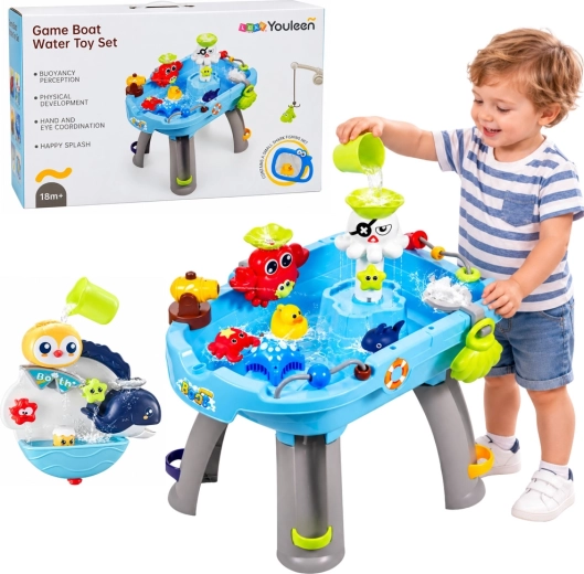 Interactieve watertafel voor het vangen van visjes – blauw