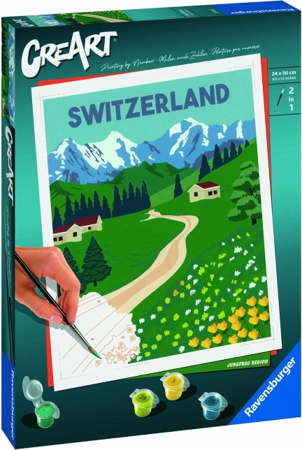 CreArt Jungfrau Region – schilderen op nummer voor kinderen en tieners