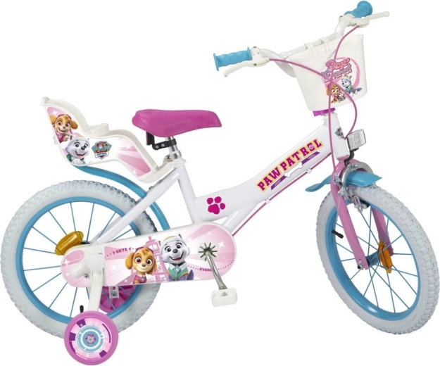 Kinderfiets Toimsa Paw Patrol wit/roze 16"
