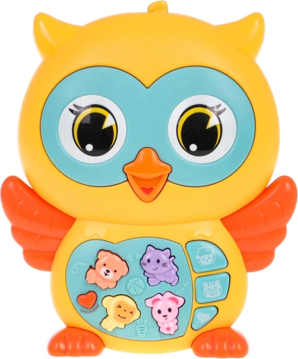 Interactief uiltje met licht en geluid – geel