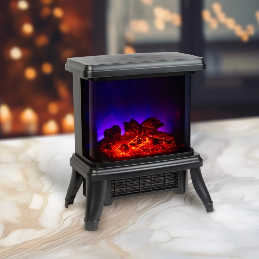 Elektrische haard met verwarming en 180° ledvlam-effect