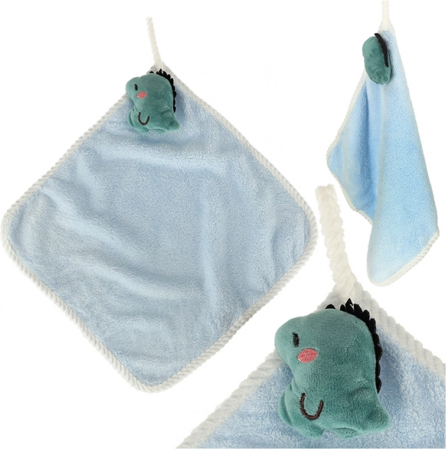 Kinderhanddoek voor de kleuterschool 30 × 30 cm – blauwe dinosaurus
