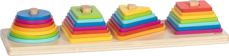 Goki sorteerspel kleurrijke piramides - 1 stuk