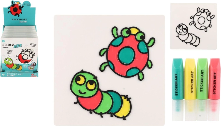 Raamstickers en kleurplaten met kleuren - 1 stuk