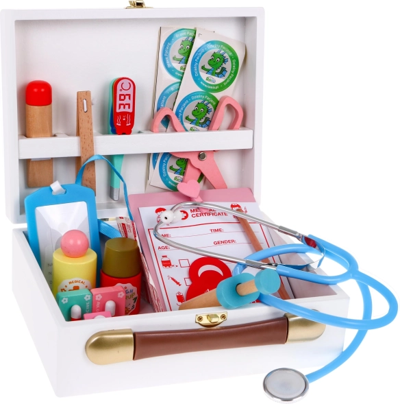 Houten doktersset voor kinderen 3+ met accessoires 30 stuks