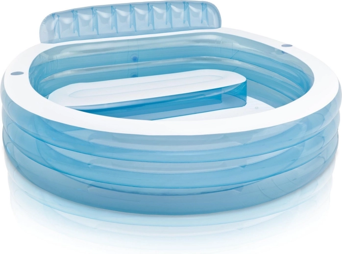 Opblaasbaar familiezwembad met bank 229 × 218 × 79 cm INTEX