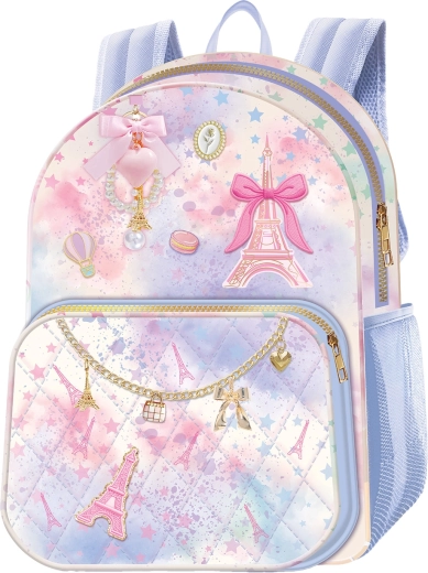Kinder rugzak deluxe Paris – aquarel met strik
