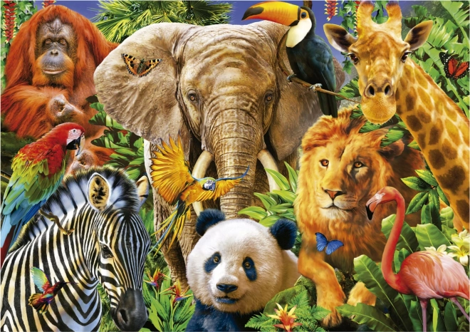EDUCA Puzzel Collage van wilde dieren 500 stukjes