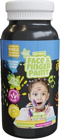 Boti Natural zwarte verf voor vingerverven en schminken 250 ml