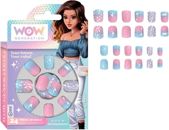 Zelfklevende kunstnagels voor kinderen – set van 24 stuks