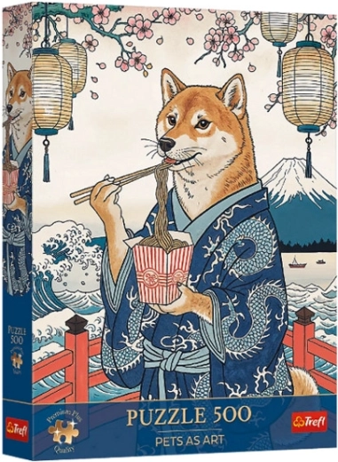 Trefl Premium Plus puzzel Pets as Art: Shibina noedelmeditatie 500 stukjes