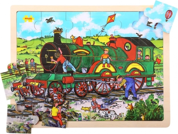 Bigjigs Toys houten puzzel trein 24 stukjes