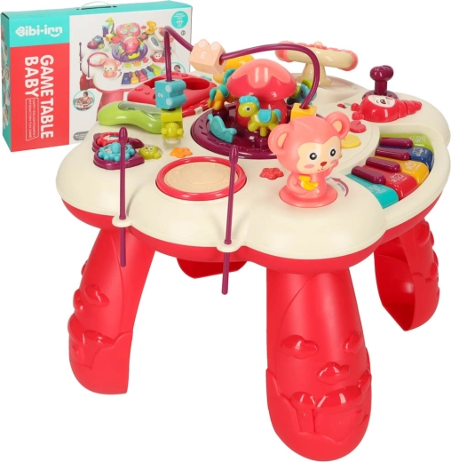 Interactieve educatieve speeltafel met piano en drums roze Bibi-inn