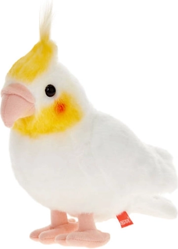 Witte parkiet nimf papegaai knuffel 20 cm