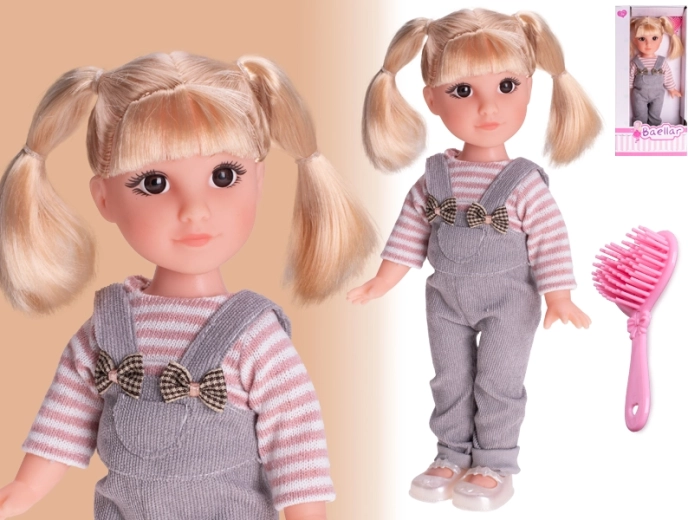 Modieuze pop met lang blond haar 30 cm