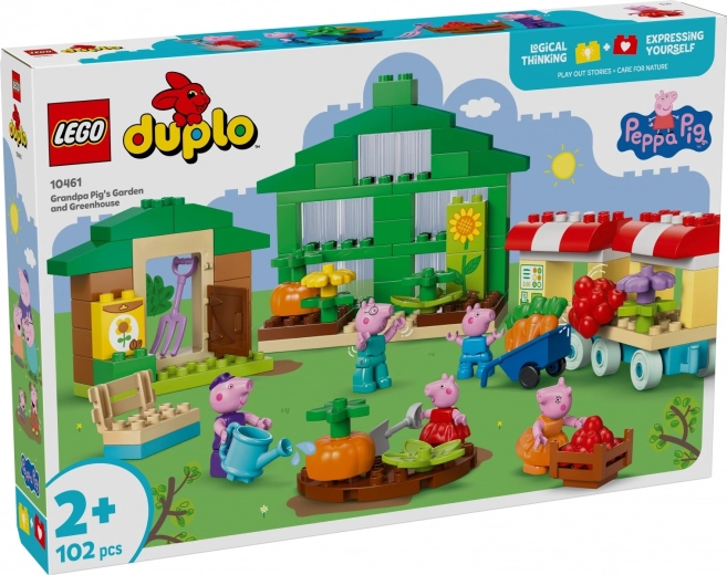LEGO DUPLO Peppa Pig de tuin en kas van opa Big