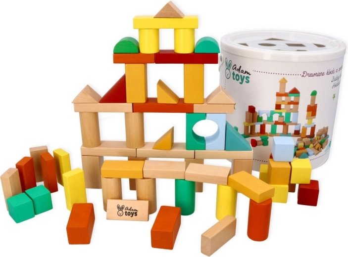 Adam Toys houten blokken met vormensorteerder 100 stuks