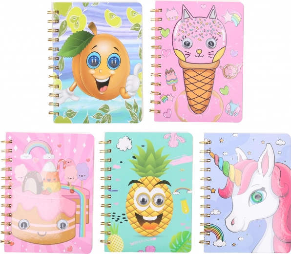 Gelijnd notitieboek met ogen 13x18 cm