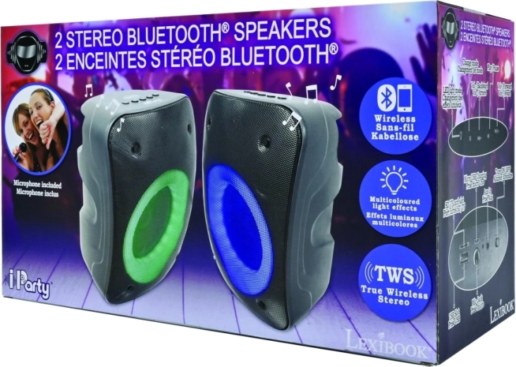 Lexibook iParty set draagbare Bluetooth-luidsprekers met microfoon