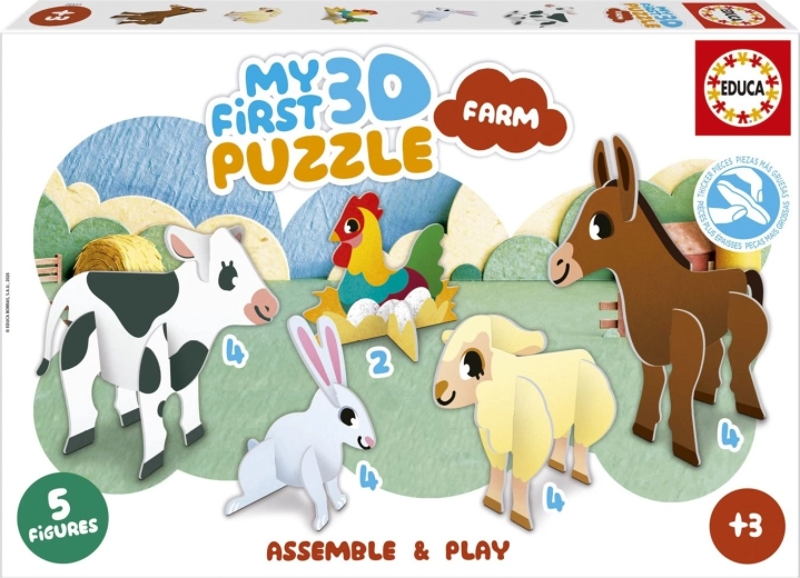 EDUCA Mijn eerste 3D-puzzel Boerderij 5-in-1