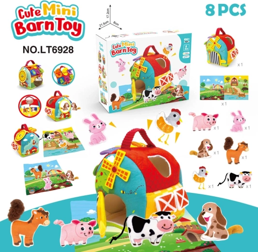 Pluchen boerderij met accessoires