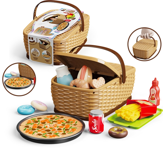 Kinder-picknickmand – pizzaset