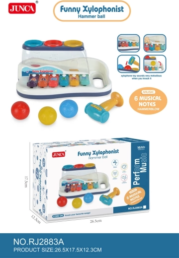 Muziekset 2-in-1 – xylofoon met hamertje en balletjes