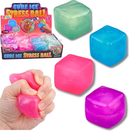 Antistress squishy bal in de vorm van een ijsblokje 5,5 cm