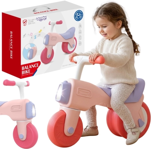 WOOPIE Huanger loopfiets met geluid en licht roze 18m+