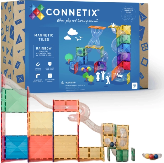 Connetix Ball Run uitbreidingsset – magnetische bouwset, 66 stuks