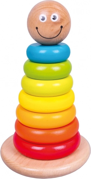 Houten stapelringen op staaf BINO