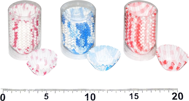 Gekleurde papieren pralinecupjes, 200 st. (Ø 3 cm, hoogte 1,5 cm)