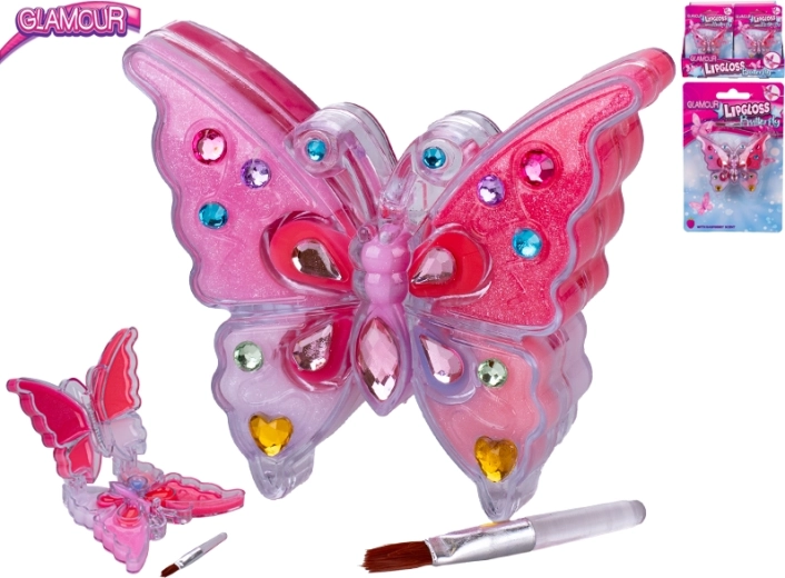 Kinder lipgloss in de vorm van een vlinder Glamour 7 cm