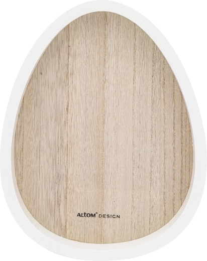 Decoratieve houten schaal in eivorm 19,5 × 15,5 cm