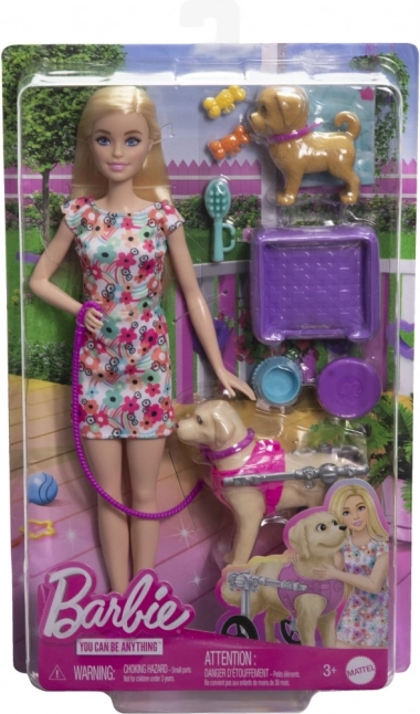 Barbie met hondje in rolstoel