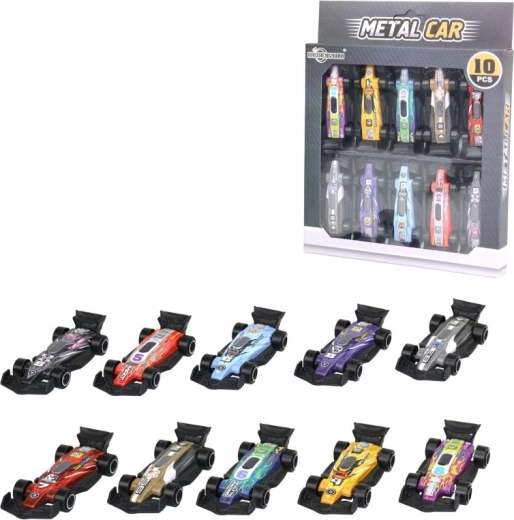 Set van 10 plastic formuleauto's