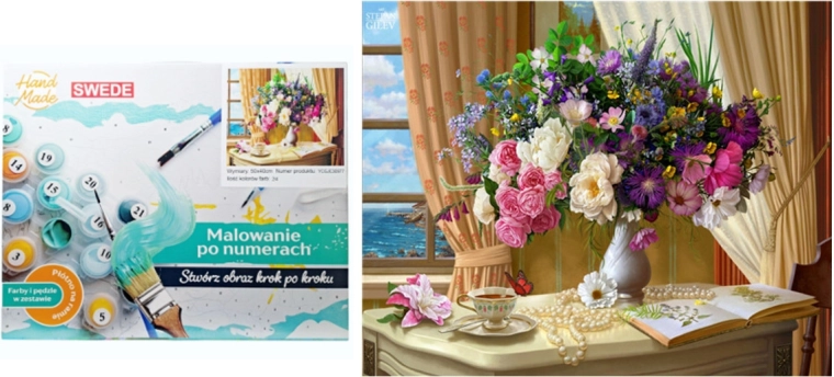 Schilderen op nummer – bloemen in een vaas