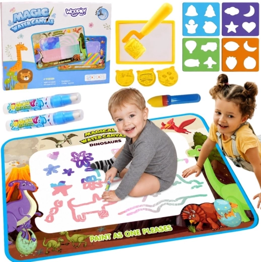 WOOPIE magische watertekenmat XXL met cijferstempels 100 × 80 cm