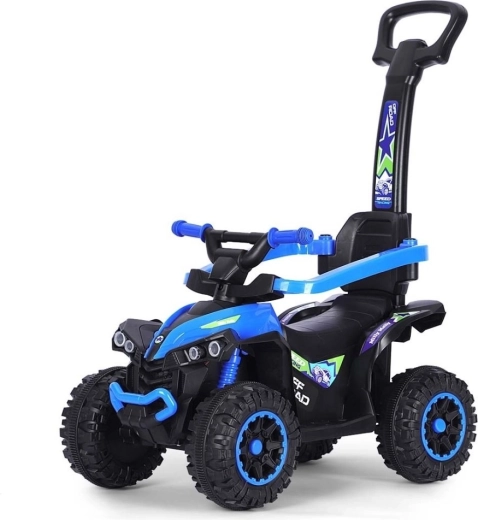 Milly Mally Wild kinderloopfiets 3-in-1 met duwstang (blauw)