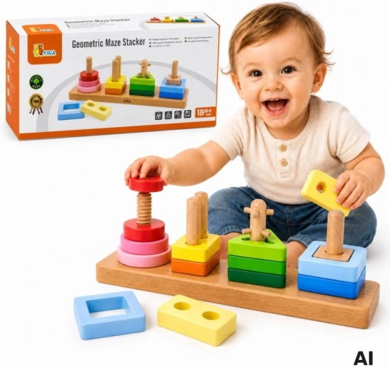 Viga houten geometrische vormen met sorteerder