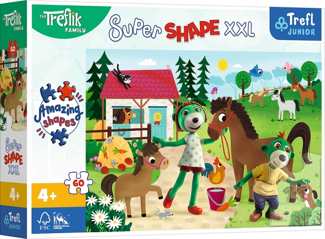 Puzzel Super Shape XXL TREFLÍCI op de paardenboerderij 60 stukjes
