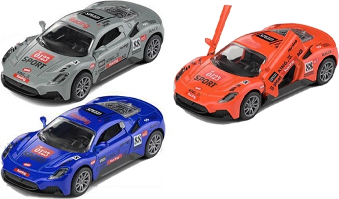 Metalen raceauto met terugtrekmechanisme