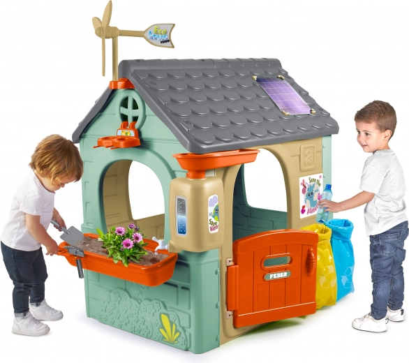 kinder eco huisje feber recycle eco met afvalscheiding en groene energie