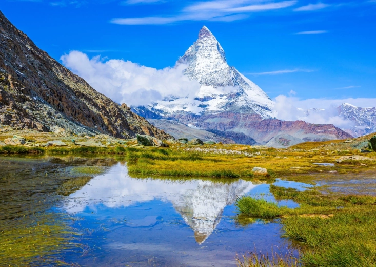 Enjoy puzzel Weerspiegeling van de Matterhorn-top 1000 stukjes