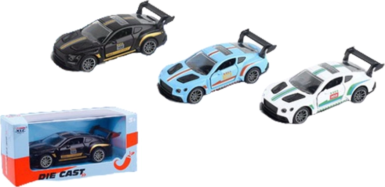 Metalen raceauto met terugtrekmechanisme - 1 stuk
