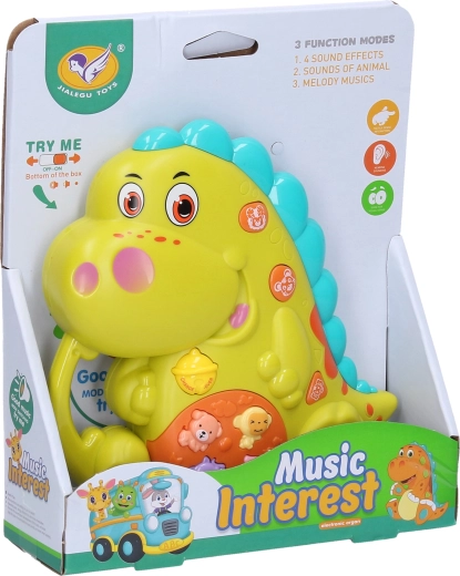 Speelgoed-dinosaurus met licht- en geluidseffecten 14 cm - 1 stuk