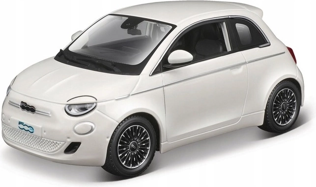 Model Fiat 500E 2023 wit in schaal 1:24