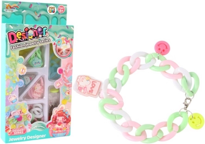 Modeacademie set om een pastelkleurige armband met bedeltjes te maken
