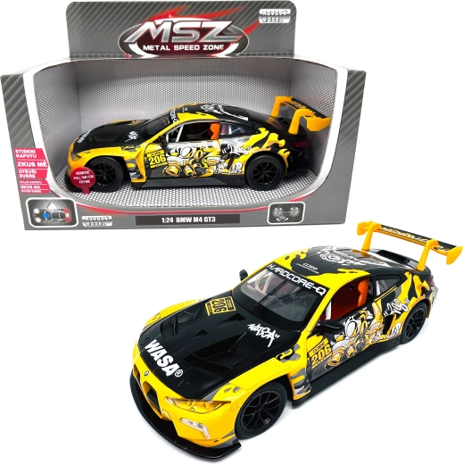 Metalen model BMW M4 GT3 met licht en geluid 1:24