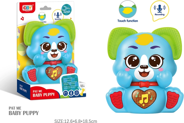 Pratende pluchen hond met effecten 12 cm